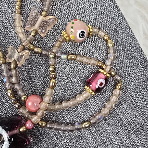 Vintage Pullover Butterfly Bead Necklace - Picture 6 of 12